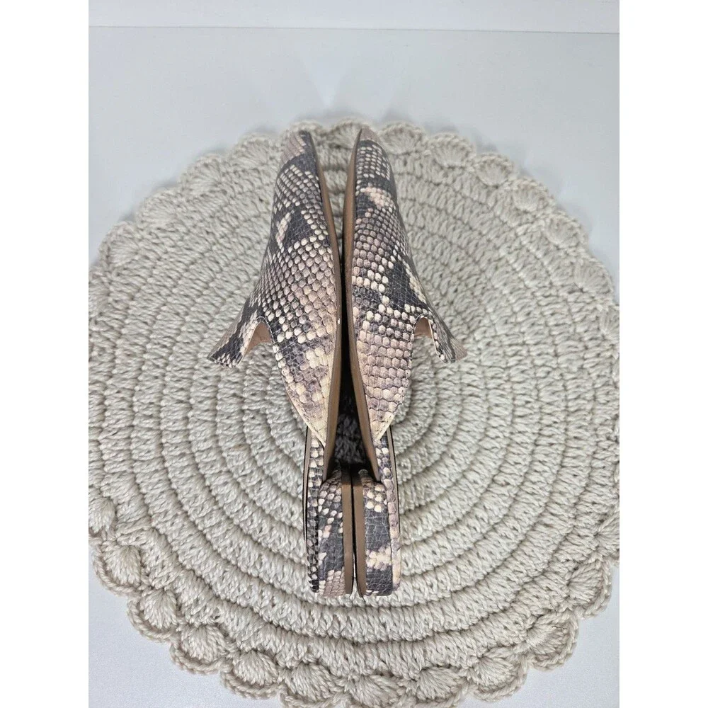 Steve Madden Mattis Python Snakeskin Pointed Toe Slip On Mules Flats Size 7.5M *